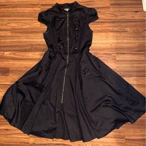 Hearts and Roses Military Style Dress, Goth A Line, Size 8